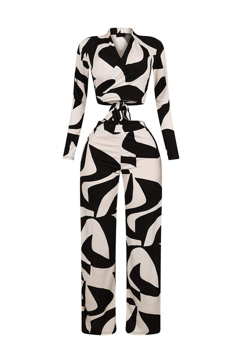 Wendy Mesh Picoso Print Top & Pants SET